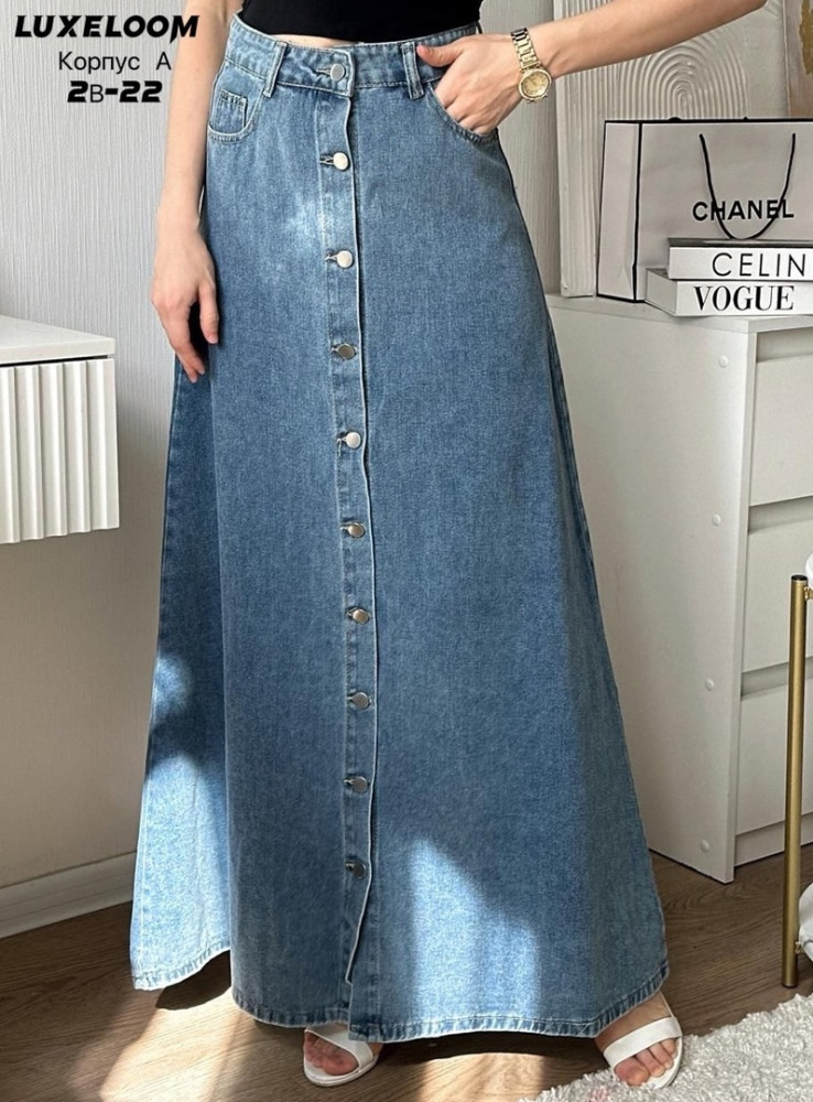 Джинсовая юбка синяя купить в Интернет-магазине Садовод База - цена 1500 руб Садовод интернет-каталог