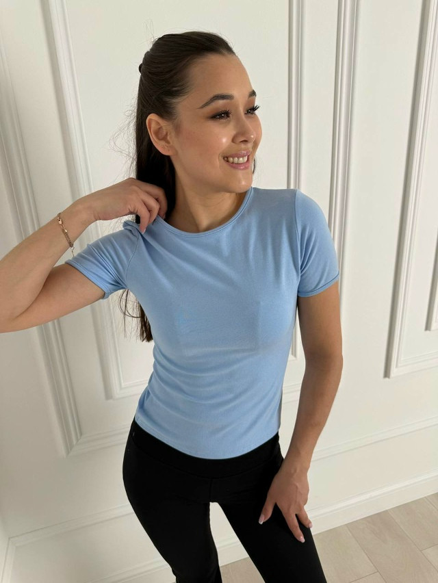 Женская футболка голубая купить в Интернет-магазине Садовод База - цена 800 руб Садовод интернет-каталог