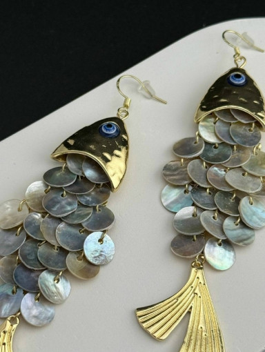 🤍Необычные серьги рыбки с перламутром САДОВОД официальный интернет-каталог