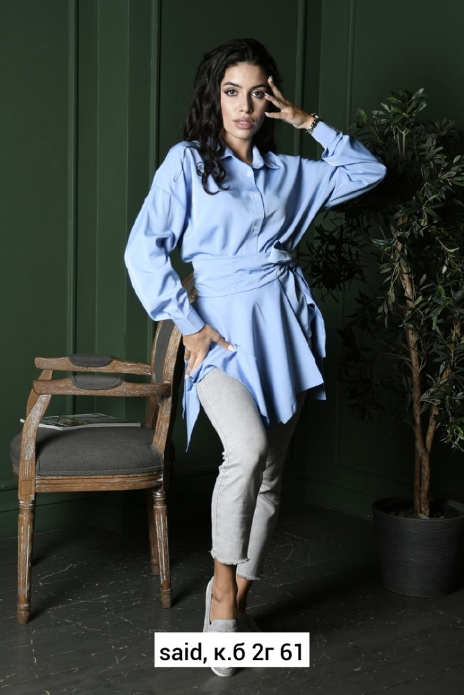 Женская рубашка голубая купить в Интернет-магазине Садовод База - цена 600 руб Садовод интернет-каталог