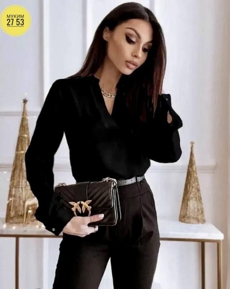 Женская рубашка черная купить в Интернет-магазине Садовод База - цена 450 руб Садовод интернет-каталог