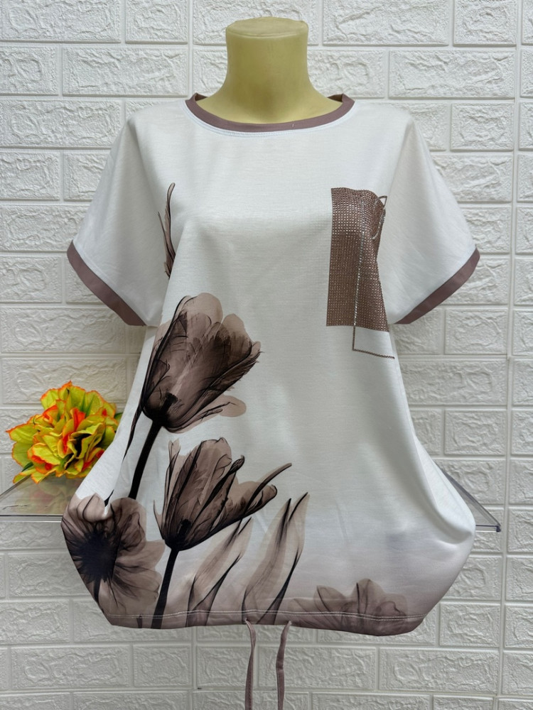 Женская футболка коричневая купить в Интернет-магазине Садовод База - цена 650 руб Садовод интернет-каталог