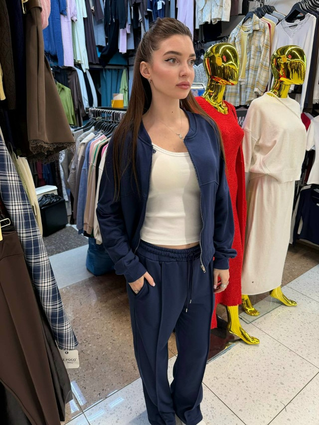 Спортивный женский костюм синий купить в Интернет-магазине Садовод База - цена 1100 руб Садовод интернет-каталог