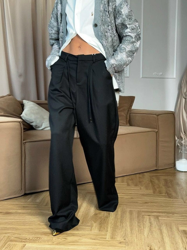 Женские брюки черные купить в Интернет-магазине Садовод База - цена 3800 руб Садовод интернет-каталог