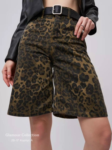 удлиненные шорты багги в леопардовом оттенке САДОВОД официальный интернет-каталог