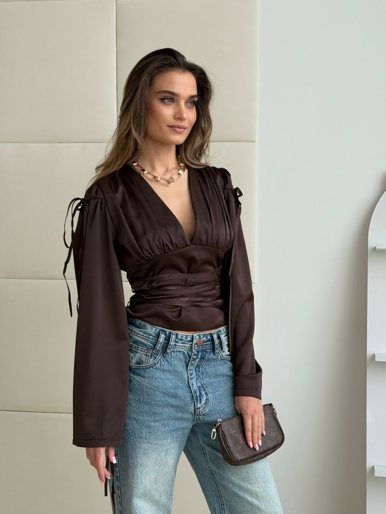 Блузка коричневая купить в Интернет-магазине Садовод База - цена 1500 руб Садовод интернет-каталог
