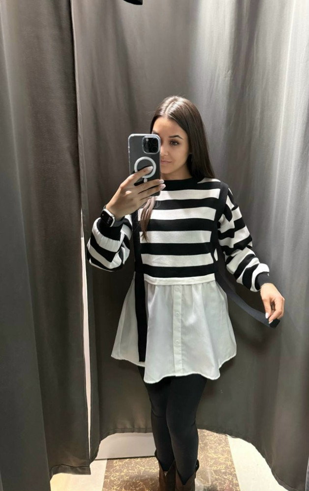 💋🤍Туника с ленточными вставками: подчеркни свой стиль купить в Интернет-магазине Садовод База - цена 1200 руб Садовод интернет-каталог