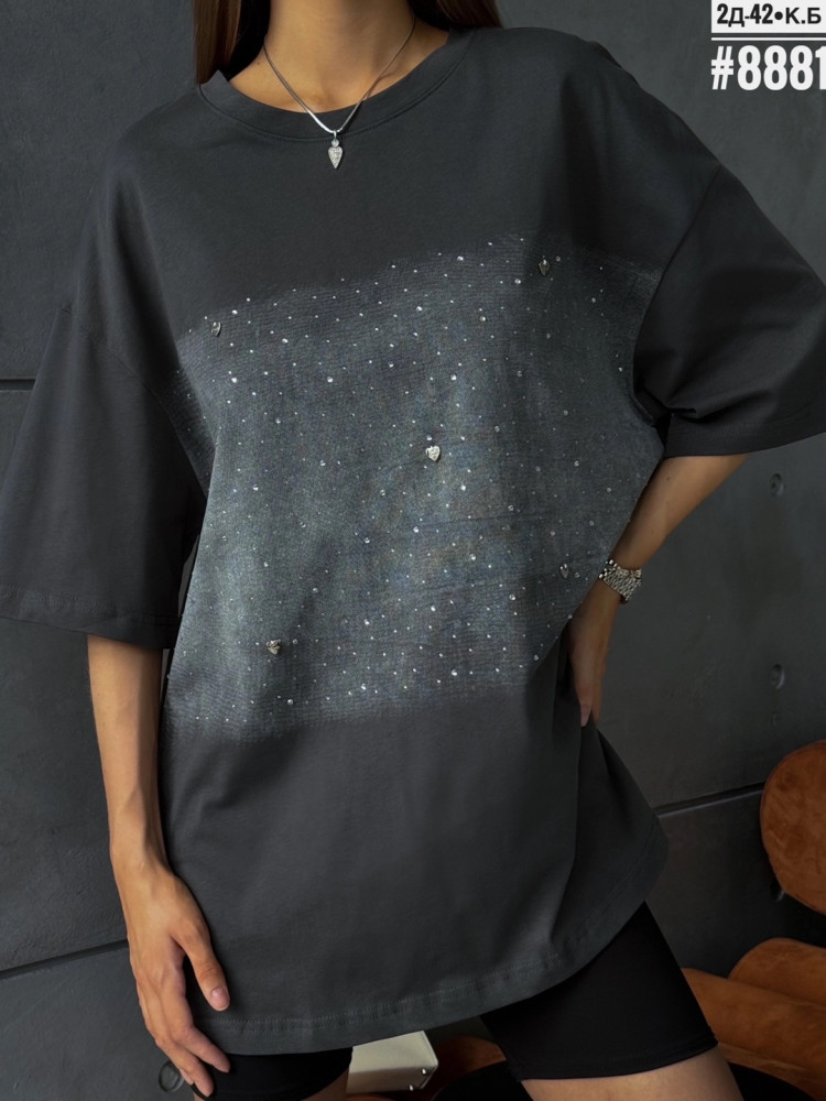 Женская футболка темно-серая купить в Интернет-магазине Садовод База - цена 700 руб Садовод интернет-каталог