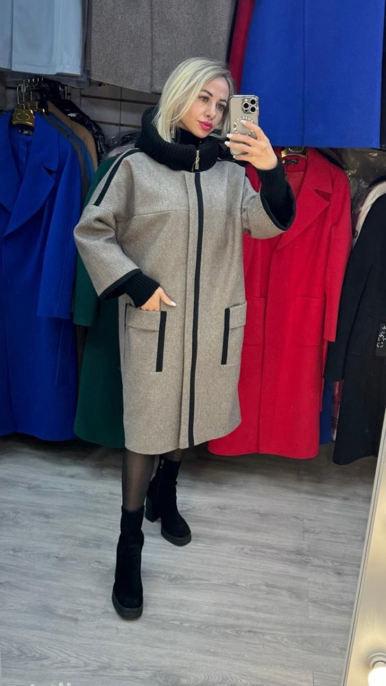 Женское пальто серое купить в Интернет-магазине Садовод База - цена 3900 руб Садовод интернет-каталог