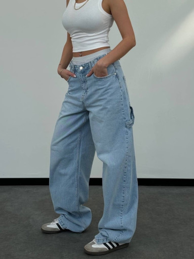 Невероятно крутые джинсы  BAGGY  🥰💫Идеальная посадка. Голубая  джинса😍 🤩 Абсолютный хит 🖤 САДОВОД официальный интернет-каталог