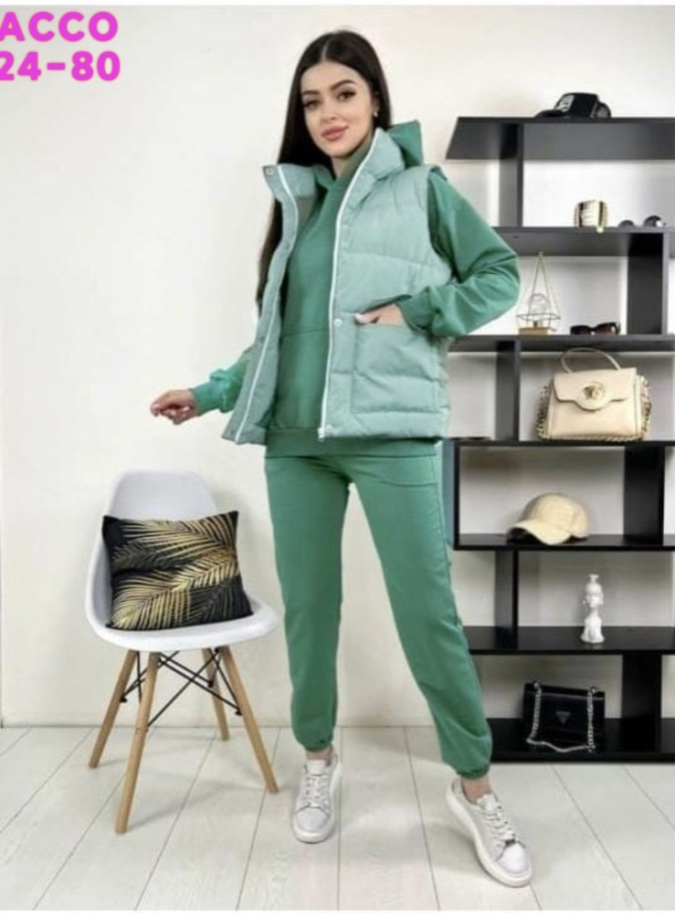 Спортивный женский костюм зеленый купить в Интернет-магазине Садовод База - цена 1400 руб Садовод интернет-каталог