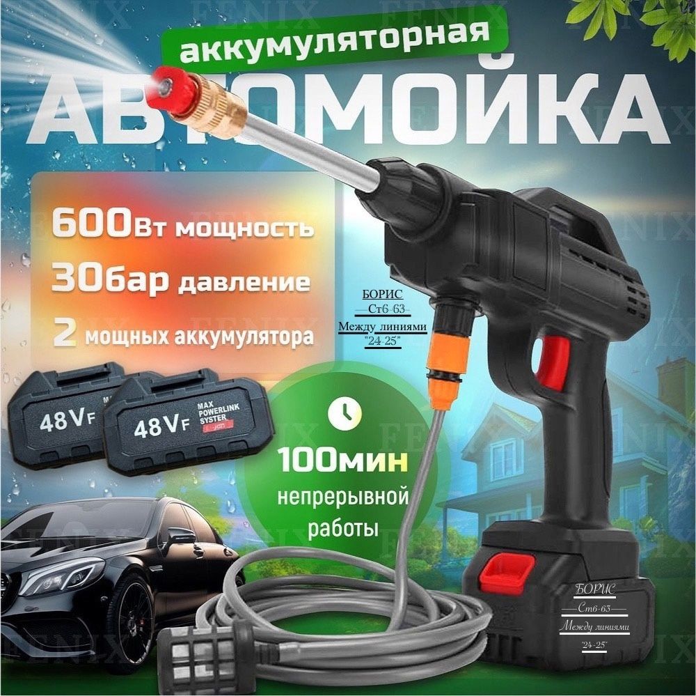 Аккумуляторная минимойка высокого давления HILDA для автомобилей, 2 аккумулятора купить в Интернет-магазине Садовод База - цена 1000 руб Садовод интернет-каталог