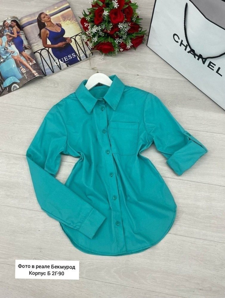 Женская рубашка бирюзовая купить в Интернет-магазине Садовод База - цена 400 руб Садовод интернет-каталог