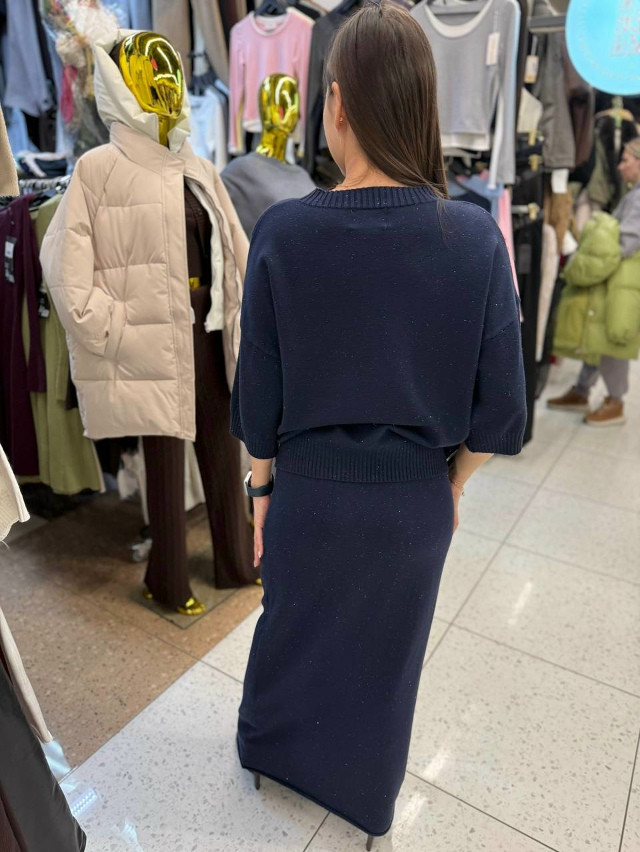 Женский костюм темно-синий купить в Интернет-магазине Садовод База - цена 2200 руб Садовод интернет-каталог