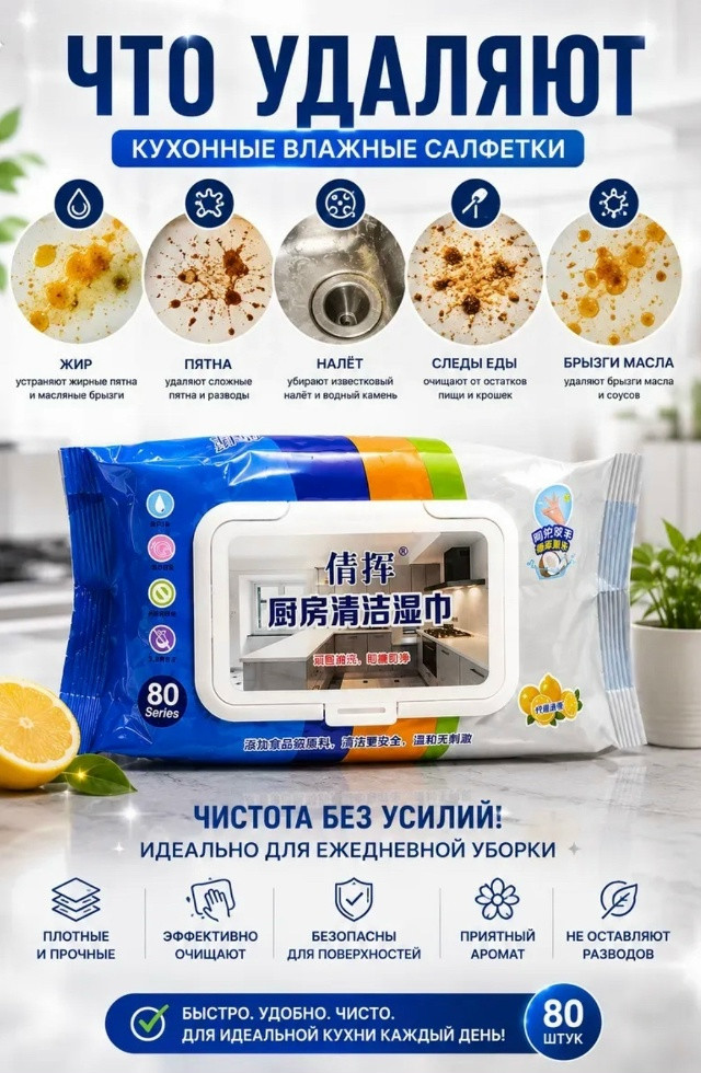 Влажные салфетки для кухни купить в Интернет-магазине Садовод База - цена 100 руб Садовод интернет-каталог