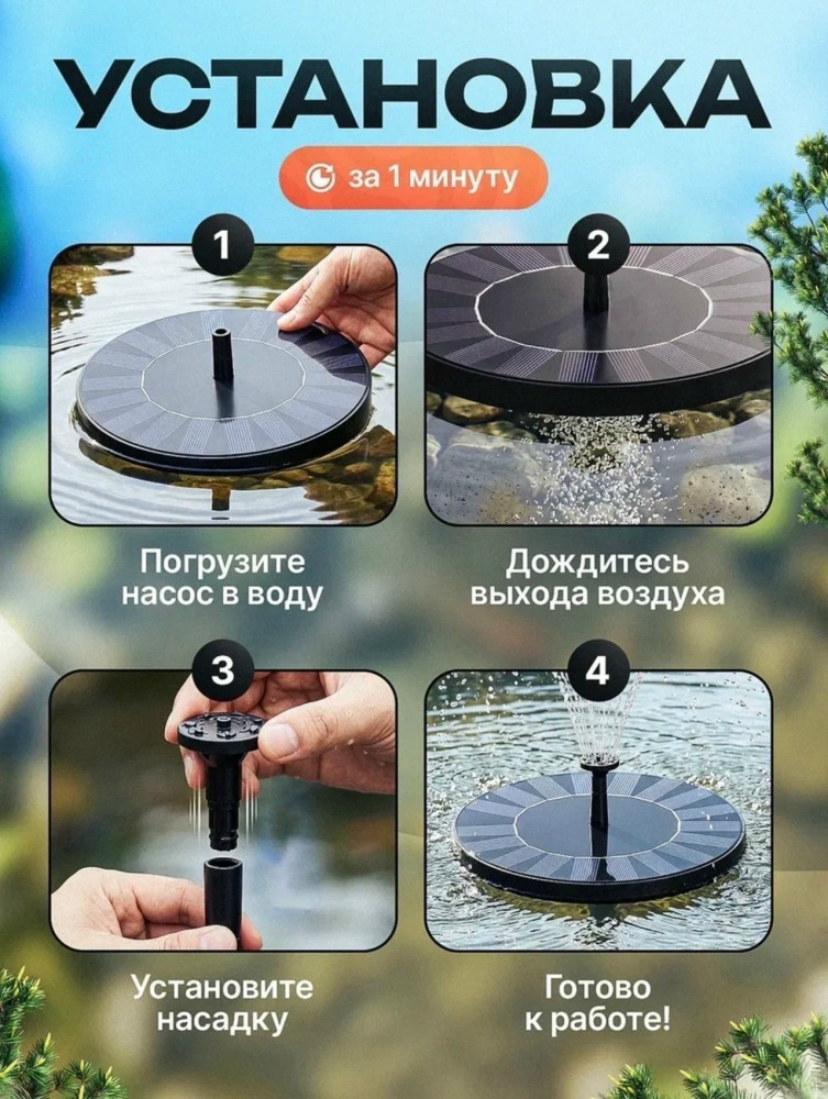 Фонтан садовый на солнечной батарее купить в Интернет-магазине Садовод База - цена 400 руб Садовод интернет-каталог