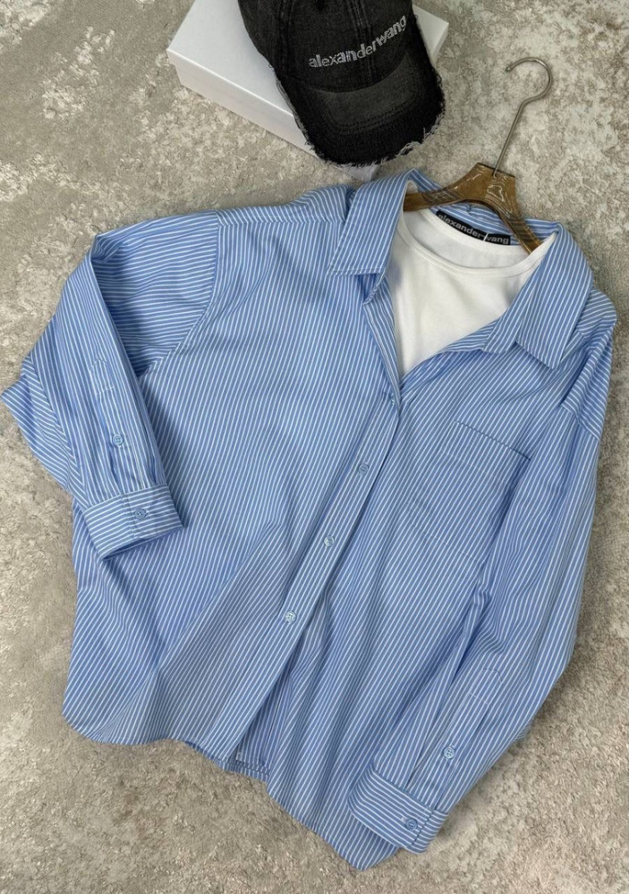 Женская рубашка голубая купить в Интернет-магазине Садовод База - цена 2500 руб Садовод интернет-каталог