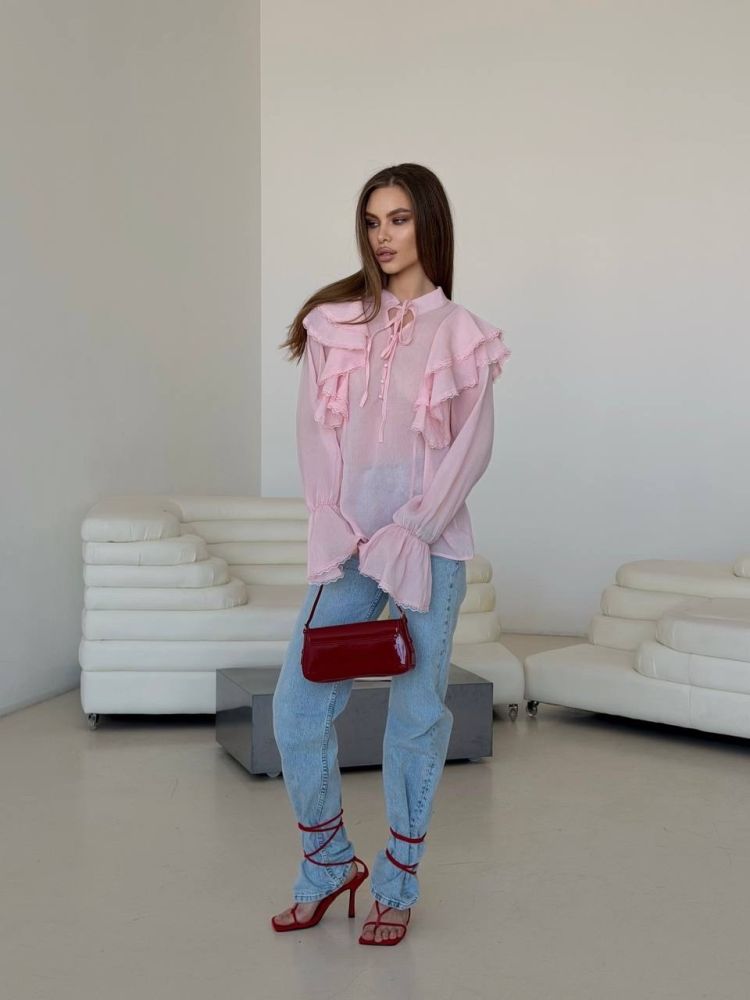 Женская рубашка розовая