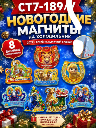 Новогодний магнит на холодильник САДОВОД официальный интернет-каталог