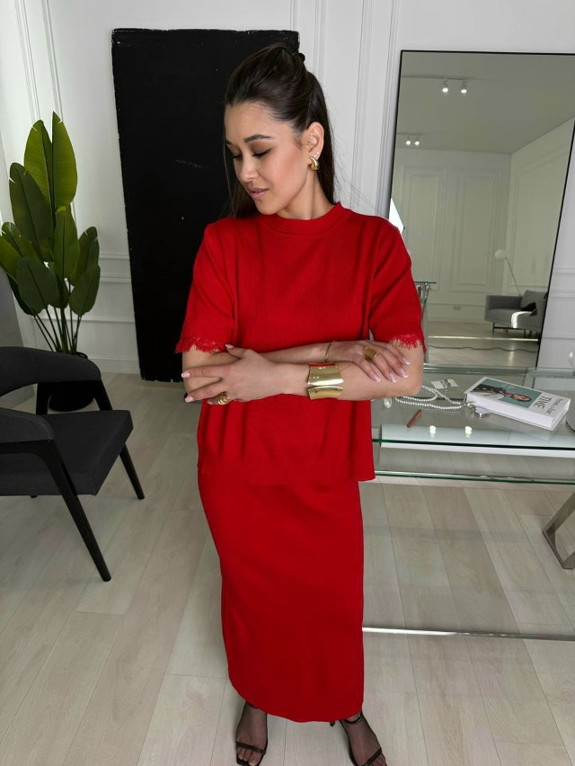 Женский костюм красный купить в Интернет-магазине Садовод База - цена 2100 руб Садовод интернет-каталог