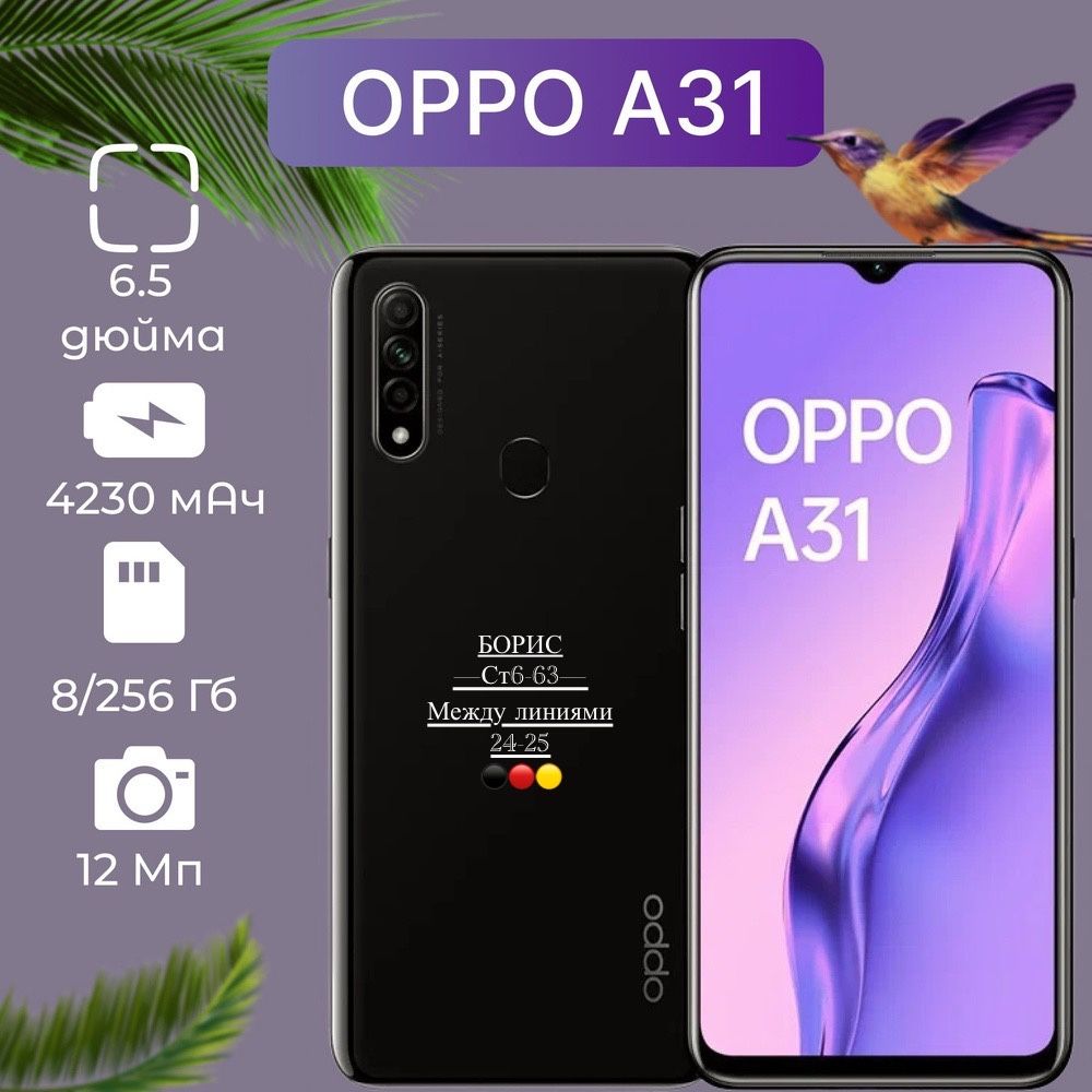 OPPO Смартфон A31 6/256 ГБ, черный купить в Интернет-магазине Садовод База - цена 5300 руб Садовод интернет-каталог