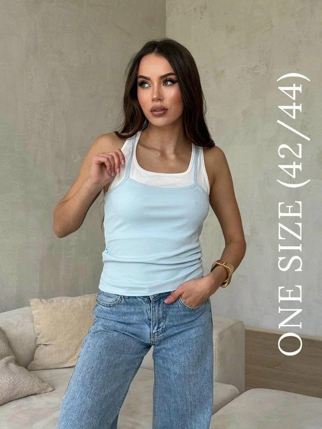 Женская майка голубая купить в Интернет-магазине Садовод База - цена 900 руб Садовод интернет-каталог