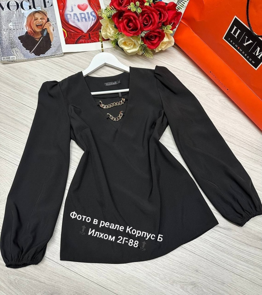 блузка черная купить в Интернет-магазине Садовод База - цена 600 руб Садовод интернет-каталог