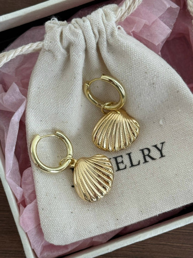 🐚 Серьги-конго с ракушками САДОВОД официальный интернет-каталог