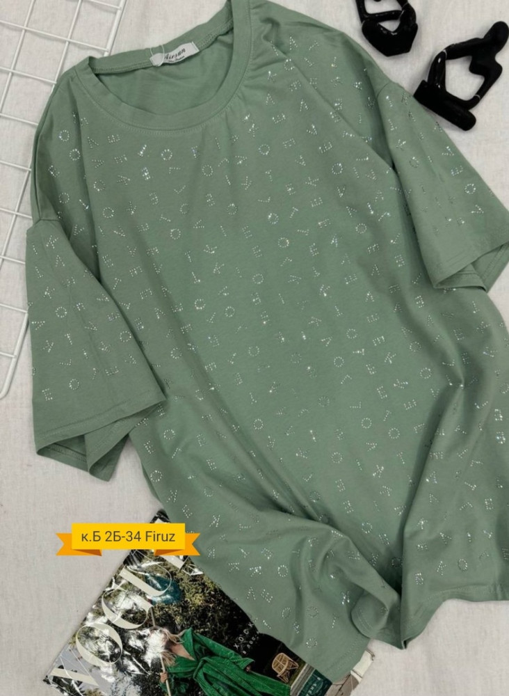 Женская футболка зеленая купить в Интернет-магазине Садовод База - цена 850 руб Садовод интернет-каталог