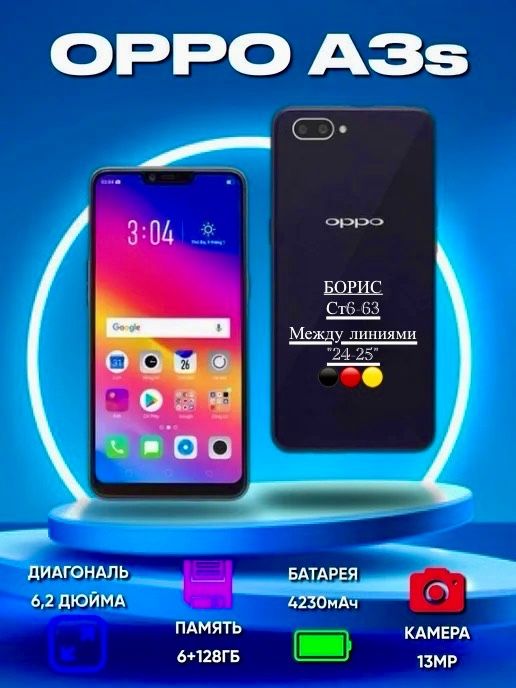 Смартфон Oppo A3S 4/128 купить в Интернет-магазине Садовод База - цена 3500 руб Садовод интернет-каталог