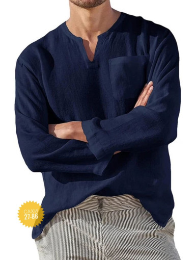 Льняная рубашка мужская  с длинном рукаве ⚜️ САДОВОД официальный интернет-каталог
