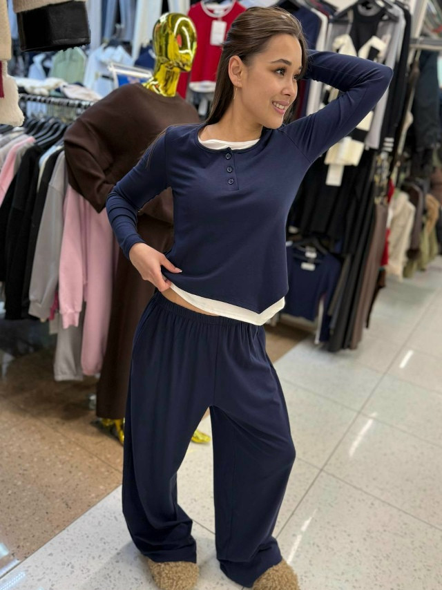 Женский костюм синий купить в Интернет-магазине Садовод База - цена 1900 руб Садовод интернет-каталог