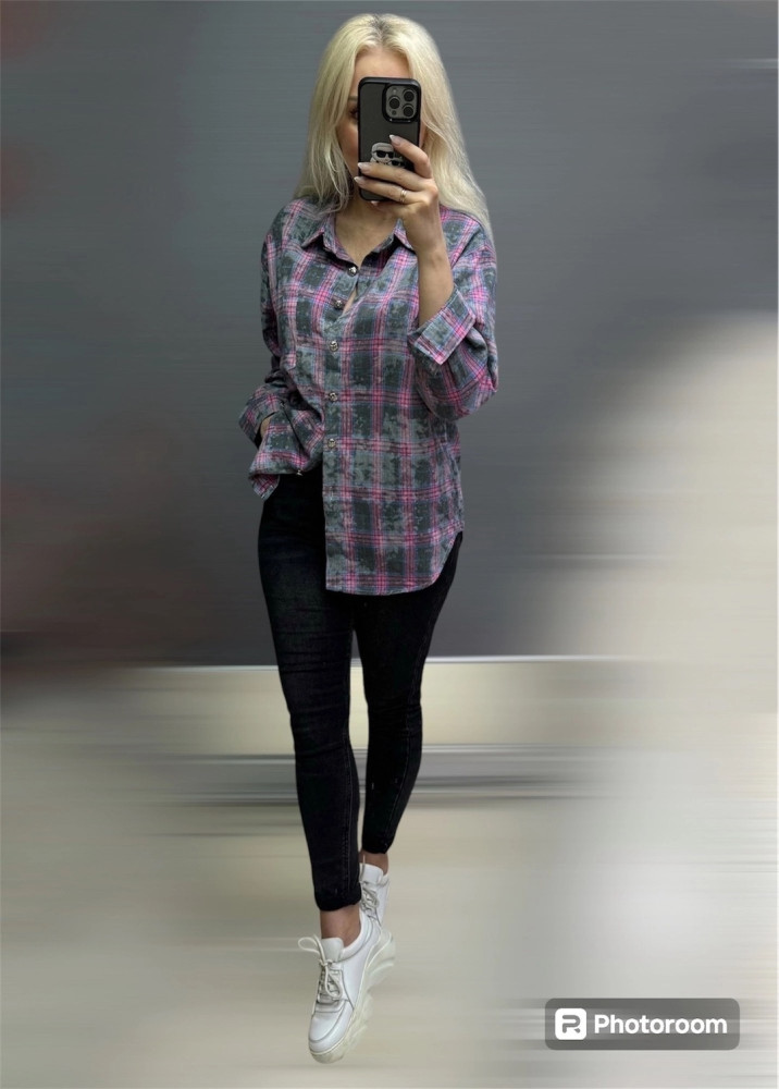 Женская рубашка фиолетовая купить в Интернет-магазине Садовод База - цена 1000 руб Садовод интернет-каталог