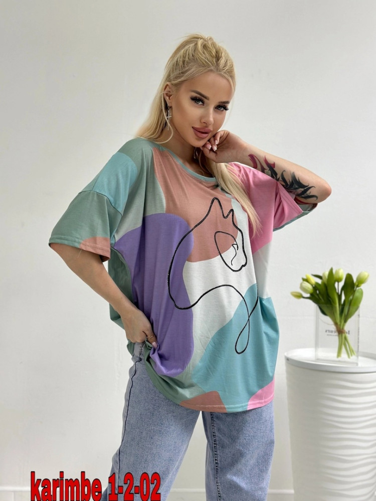 Женская футболка Цвет как на фото купить в Интернет-магазине Садовод База - цена 550 руб Садовод интернет-каталог
