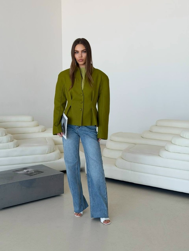 Женский пиджак зеленый купить в Интернет-магазине Садовод База - цена 2400 руб Садовод интернет-каталог