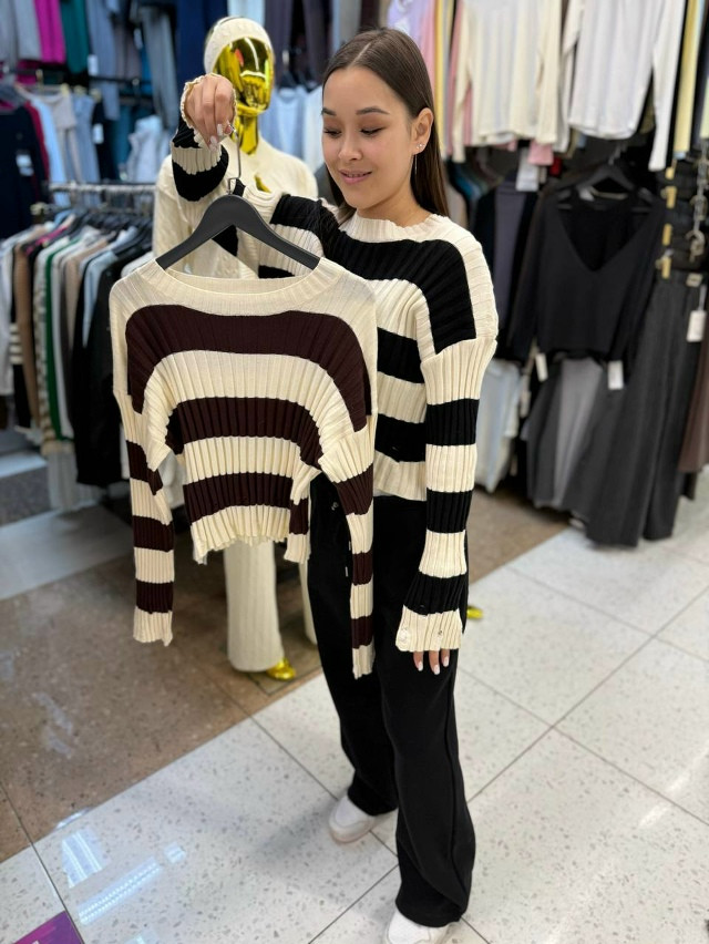 Свитер женский коричневый купить в Интернет-магазине Садовод База - цена 900 руб Садовод интернет-каталог