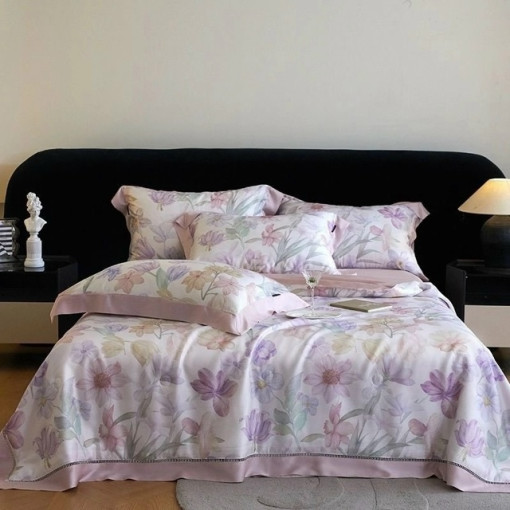 Комплект постельного белья тенсель с мережко с  готовым одеялом САДОВОД официальный интернет-каталог