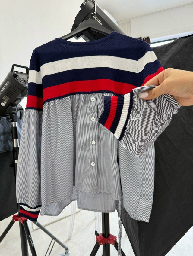 💋🤍Туника с яркими полосками🤍💋 купить в Интернет-магазине Садовод База - цена 1200 руб Садовод интернет-каталог