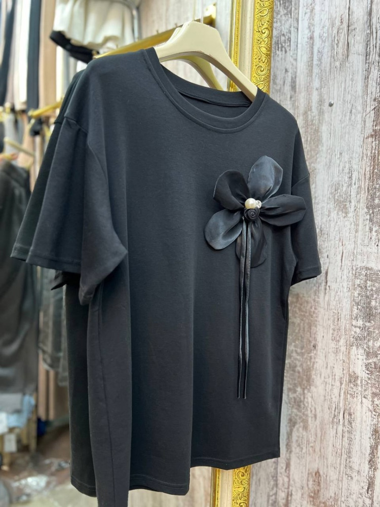 Женская футболка черная купить в Интернет-магазине Садовод База - цена 1450 руб Садовод интернет-каталог