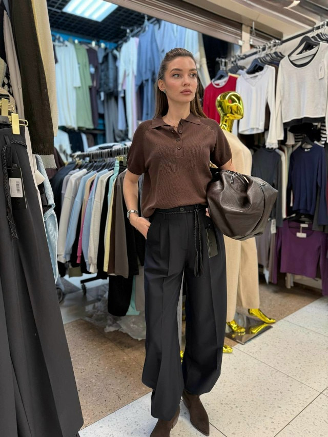 Женские брюки черные купить в Интернет-магазине Садовод База - цена 1400 руб Садовод интернет-каталог