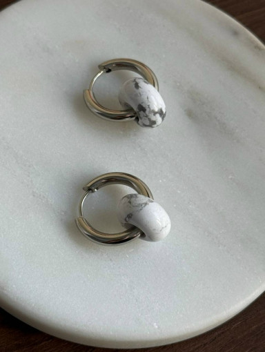 ⚜️ Серьги-конго с бубликами из натуральных камней САДОВОД официальный интернет-каталог