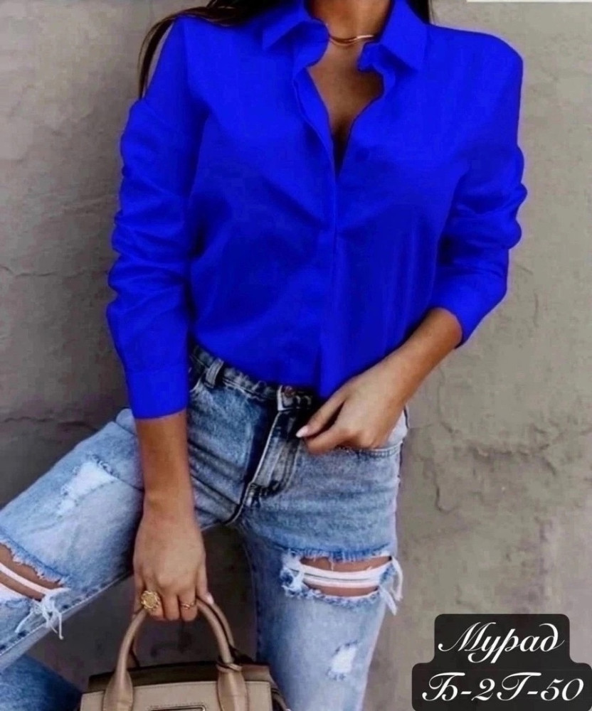 Женская рубашка синяя купить в Интернет-магазине Садовод База - цена 500 руб Садовод интернет-каталог