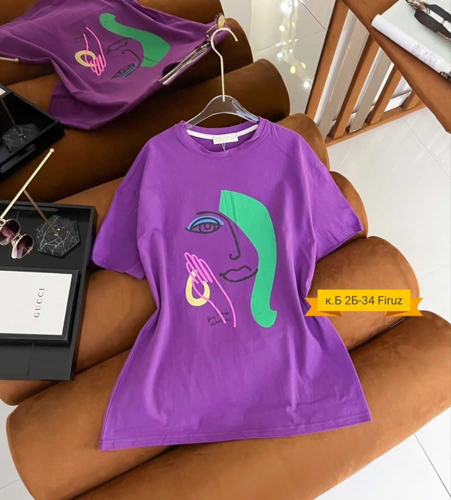 Женская футболка фиолетовая купить в Интернет-магазине Садовод База - цена 600 руб Садовод интернет-каталог