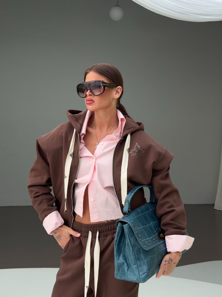 Спортивный женский костюм коричневый купить в Интернет-магазине Садовод База - цена 5300 руб Садовод интернет-каталог