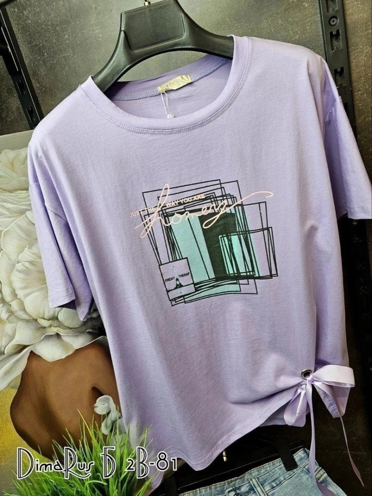 Женская футболка фиолетовая купить в Интернет-магазине Садовод База - цена 450 руб Садовод интернет-каталог