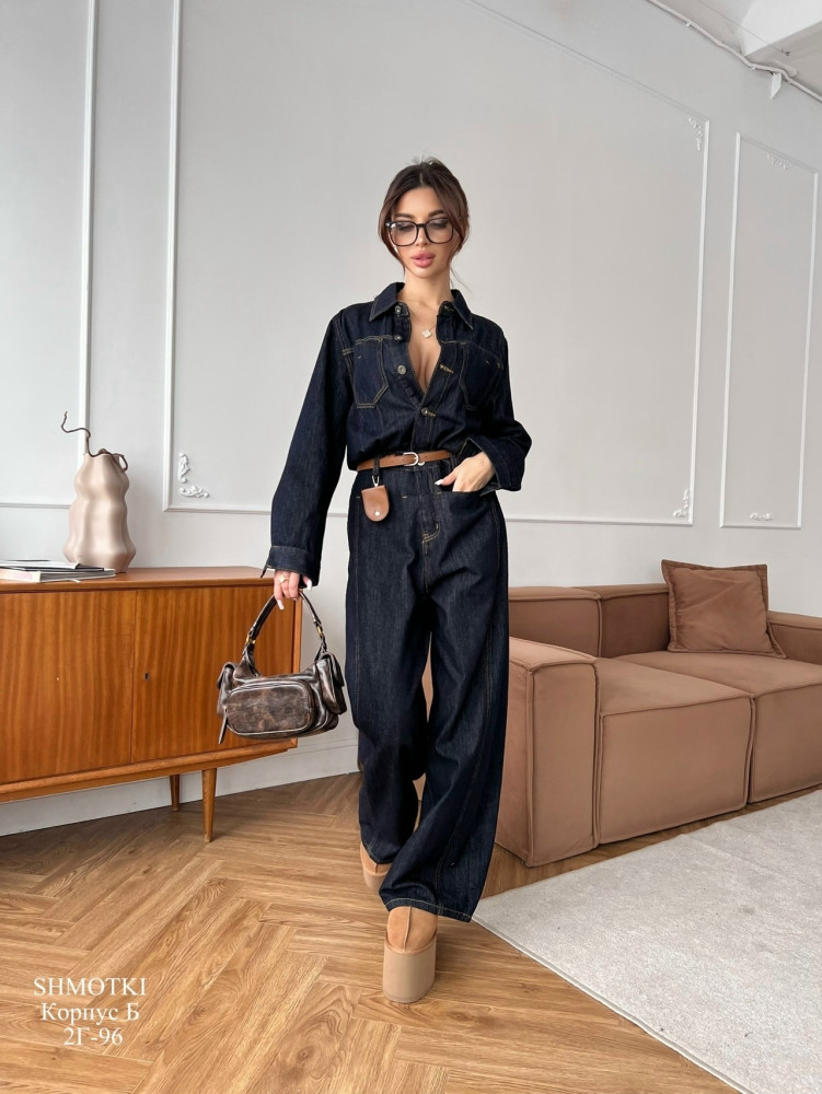 Женский комбинезон темно-синий купить в Интернет-магазине Садовод База - цена 2500 руб Садовод интернет-каталог