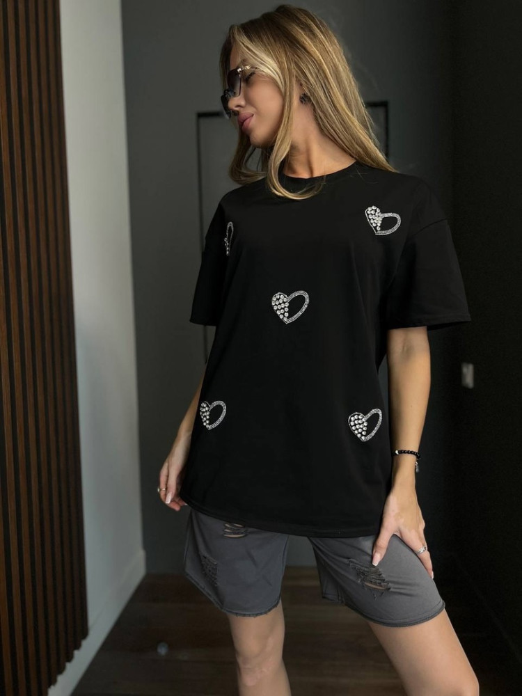 Женская футболка черная купить в Интернет-магазине Садовод База - цена 900 руб Садовод интернет-каталог