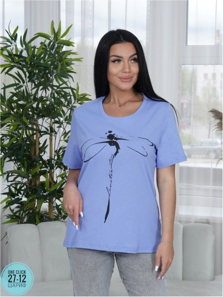 Женская футболка голубая купить в Интернет-магазине Садовод База - цена 400 руб Садовод интернет-каталог