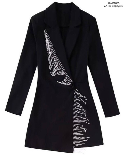 Поразительное и женственное платье-пиджак  с бахромой из страз САДОВОД официальный интернет-каталог