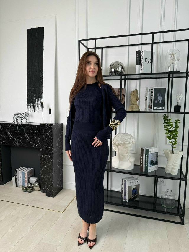 Женский костюм синий купить в Интернет-магазине Садовод База - цена 2300 руб Садовод интернет-каталог